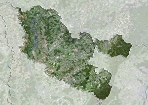 Luxembourg Collection: Departement of Moselle, France, True Colour Satellite Image