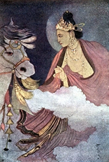 Departure of Prince Siddhartha, illustration Departure of Prince Siddhartha, illustration