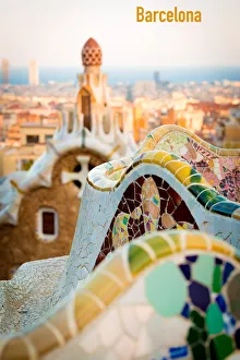 Details of the modernism Park Guell designed by Antoni Gaudí. Park Guell. Barcelona Details of the modernism Park Guell designed by Antoni Gaudí. Park Guell. Barcelona