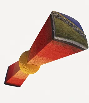 Three dimensional model showing inside of the Earth from crust to core Three dimensional model showing inside of the Earth from crust to core