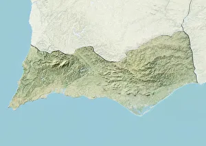 District of Faro, Portugal, Relief Map District of Faro, Portugal, Relief Map