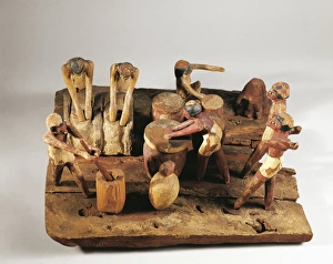 Egypt, Asyut, Bread preparation, wooden model Egypt, Asyut, Bread preparation, wooden model