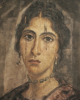 Egypt, Cairo, Fayum (Faiyum) mummy portrait, Roman period Egypt, Cairo, Fayum (Faiyum) mummy portrait, Roman period