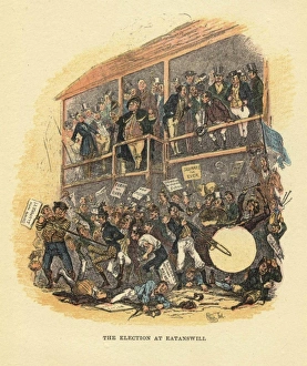 The Election at Eatanswill an illustration The Election at Eatanswill an illustration