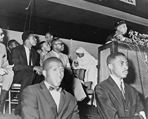 Elijah Muhammad giving speech, Cassius Clay, 1964 Elijah Muhammad giving speech, Cassius Clay, 1964