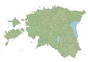Estonia Collection: Estonia, Relief Map