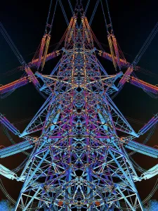 Abstract Electricity Pylon Print