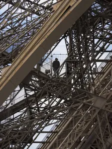 Paris Eiffel Tower Prints: Climbing the Eiffel Tower