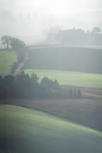 Prints of Countryside, Fog, Macerata, Marche, Italy, Europe Macerata Prints: Countryside Print - Foggy Landscape in Macerata, Italy