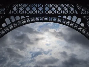 Civil Engineering Marvels Prints: The Eiffel Tower: detail and sky