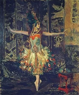 20th Century Style Collection: France, Paris, painting of The Russian dancer Tamara Karsavina in The Firebird by Igor Stravinsky