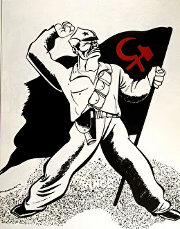 French anti - communist cartoon, Spanish Civil War French anti - communist cartoon, Spanish Civil War