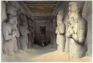 Giant limestone statues of Ramses II (Rameses - 1304-1237 BC) holding the crook and the flail Giant limestone statues of Ramses II (Rameses - 1304-1237 BC) holding the crook and the flail