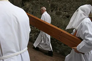 Good Friday procession White Penitents Good Friday procession White Penitents