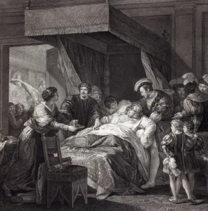 Leonardo Da Vinci Prints: Leonardo da Vinci on his Deathbed Print