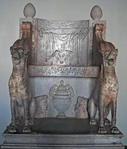 Prints of Vatican Collection. Throne of a priest of Bacchus, Marble Vatican City Prints: Vatican Collection Marble Print of a Priest's Throne