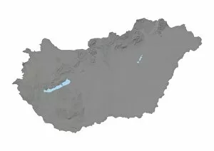 Hungary Collection: Hungary, Relief Map