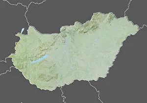 Hungary, Relief Map With Border and Mask Hungary, Relief Map With Border and Mask