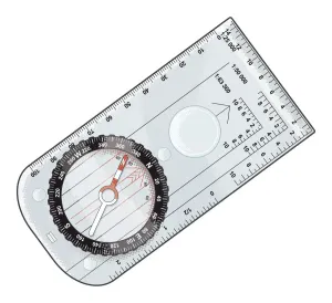 Studio Shot Of A Compass Prints: Digital illustration of basic orienteering compass with rotating dial