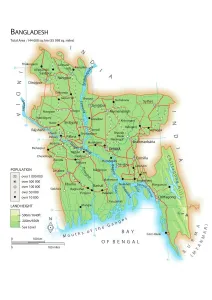 Bangladesh Print Map Illustration