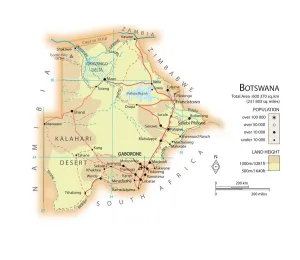 Illustrations 1 Prints: Botswana Map Print