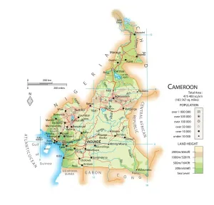 Map Prints: Cameroon Map Print (Illustrations 1)