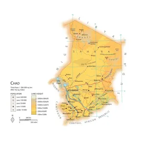 Central Africa Geography Prints: Map of Chad