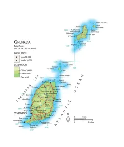 Caribbean Geography Prints: Map of Grenada