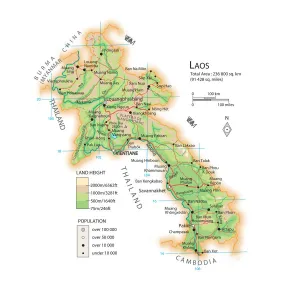 Map Prints: Laos Map Print (Illustrations 1)