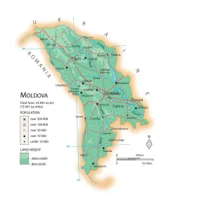 Eastern European Maps Prints: Map of Moldova