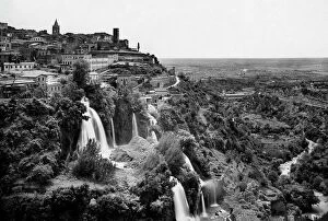 Italian Heritage Collection: Italy. Lazio. View Of Tivoli With Waterfalls. 1957