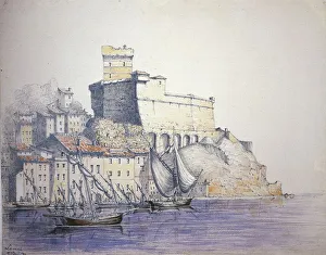 Italy, Lerici Castle (La Spezia), 1852, watercolor Italy, Lerici Castle (La Spezia), 1852, watercolor