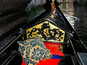 Italy, Venice, Detail of decorated gondola Italy, Venice, Detail of decorated gondola