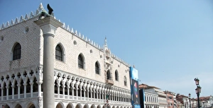 Italy, Venice, Doges Palace, Exterior detail