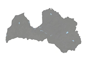 Latvia, Relief Map
