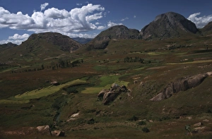 Madagascar, Fianarantsoa Province, mountainous landscape Madagascar, Fianarantsoa Province, mountainous landscape