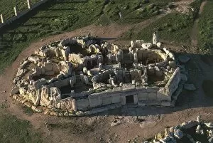 World Heritage Collection: Malta, Hagar Qim, Megalithic temple, 2800-2400 bc, aerial view