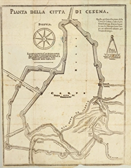 Map of Cesena, Italy, 18th century Map of Cesena, Italy, 18th century