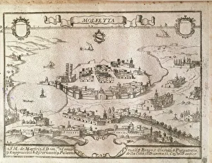 Map of Molfetta (Bari), Engraving Map of Molfetta (Bari), Engraving