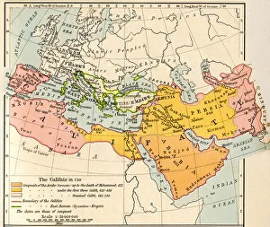 Map of the Muslim expansion and the Byzantine Empire at the end of the Umayyad Caliphate, in 750 Map of the Muslim expansion and the Byzantine Empire at the end of the Umayyad Caliphate, in 750