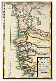 Map of Senegal, Mauritania and Gambia, 1729 Map of Senegal, Mauritania and Gambia, 1729