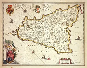 Map of Sicily region, by Joan Blaeu Map of Sicily region, by Joan Blaeu