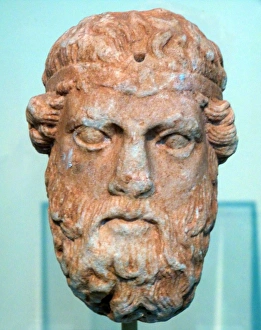 Marble head of greek god, ca 430 BC