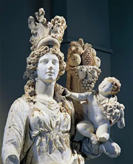 Detail of Marble statue of Tyche, goddess of fortune, from Prusias ad Hypium, Turkey Detail of Marble statue of Tyche, goddess of fortune, from Prusias ad Hypium, Turkey