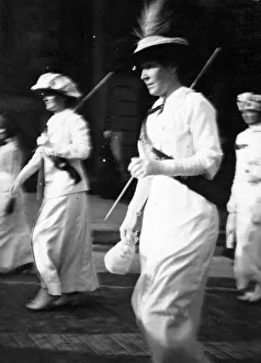 Matilda Gardner marching in suffrage procession Matilda Gardner marching in suffrage procession