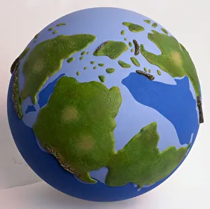 Model of the earth during the Jurassic period before the continents had taken the Model of the earth during the Jurassic period before the continents had taken the
