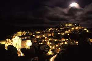 Moon over Ragusa Ibla, Sicily, Italy Moon over Ragusa Ibla, Sicily, Italy