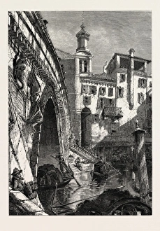 OFF THE RIALTO, VENICE, ITALY, 19th century engraving OFF THE RIALTO, VENICE, ITALY, 19th century engraving