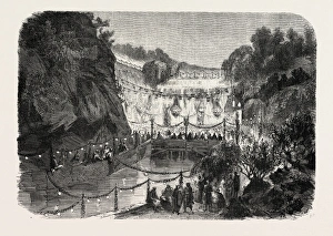 Opening of the public Garden of Mascara, a town in Algeria. engraving 1855 Opening of the public Garden of Mascara, a town in Algeria. engraving 1855