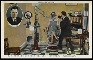 Optical Department. ca. 1932, Alexandria, Louisiana, USA, SCHNACK'S OPTICAL DEPARTMENT Optical Department. ca. 1932, Alexandria, Louisiana, USA, SCHNACK'S OPTICAL DEPARTMENT